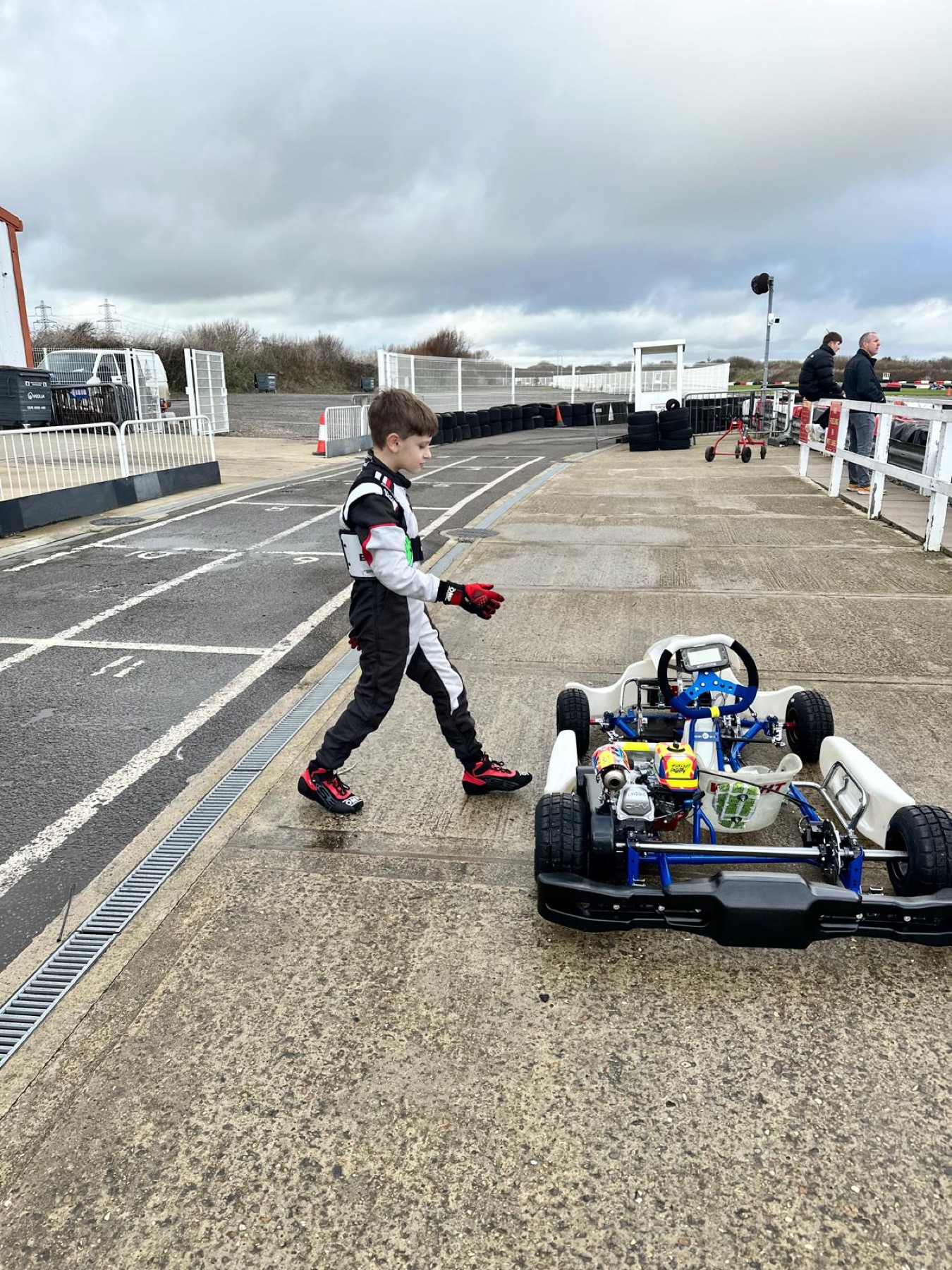 Walking out to the kart