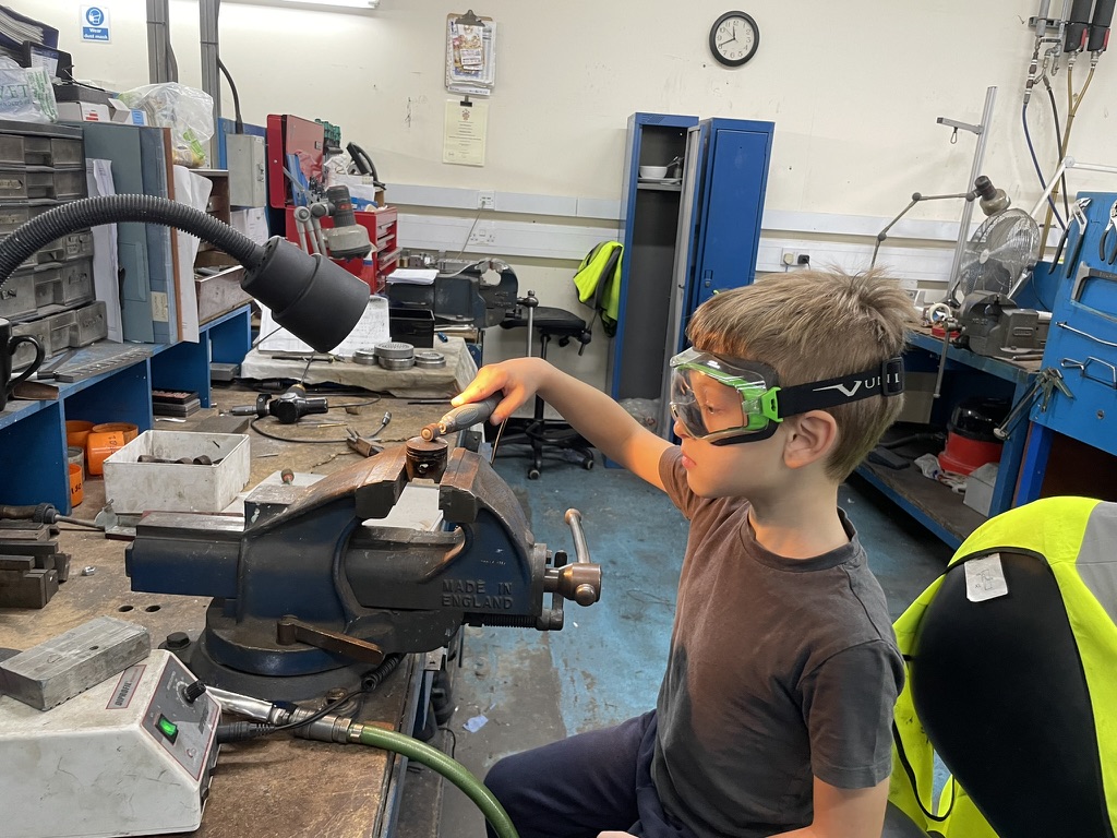 Working on an engine part